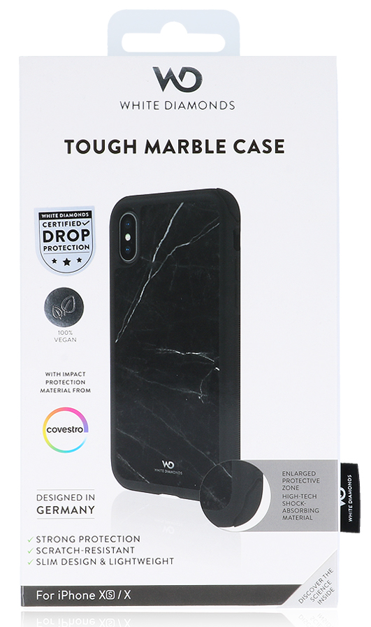 White Diamonds Tough Marble Black Case for iPhone XS/X