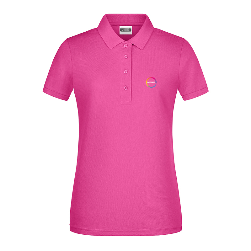 Damen Polo Pink  Logo Covestro